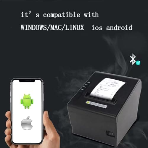 pos kithcen Printer,Bluetooth Ethernet/LAN 80mm Restaurant Auto Cutter Wireless iOS Android Thermal Receipt Bill Ticket Printer for Small Business,Support Cash Drawer (Bluetooth+LAN/Ethernet+USB)