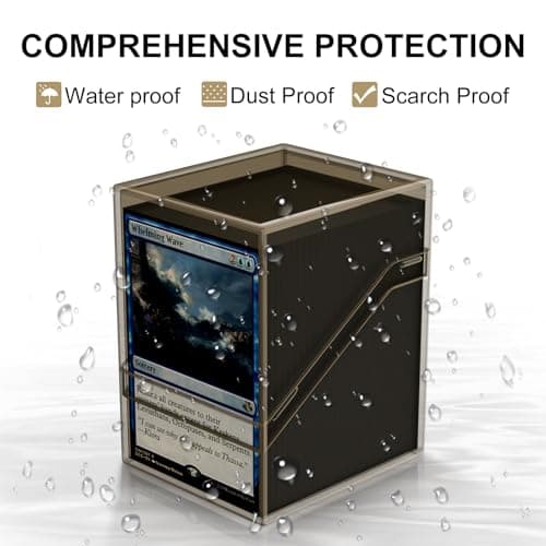 Mlikero Card Deck Cases, 6 Pack Acrylic Commander Deck Box Holding 100+ Sleeved Cards with 6 Dividers, Sturdy Card Storage Box Fit for MTG, TCG, Sports Cards (Black)