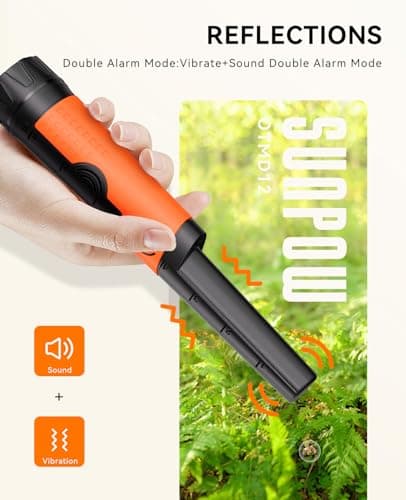 SUNPOW Metal Detector Pinpointer for Adults & Kids - Waterproof Handheld Pin Pointer Wand - High Sensitivity 360° Detection - Easy to Use 2 Alert Modes - Treasure Pinpointing Finder Probe - OTMD12