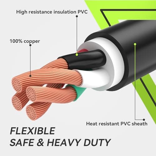 RVMATE 30 Amp Generator Cord 4 Prong 10 Feet, NEMA L14-30P/L14-30R, 125/250V Up to 7500W 10 Gauge SJTW Generator Extension Cord, ETL Listed