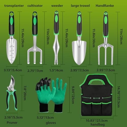 Garden Tool Set 39 Piece, Succulent Set, 9 Piece Heavy-Duty Tool Set, 39.4-inch Gardening mat, Indoor and Outdoor Gardening Tool, Essential Tool Gifts for Men, Women, and Beginners
