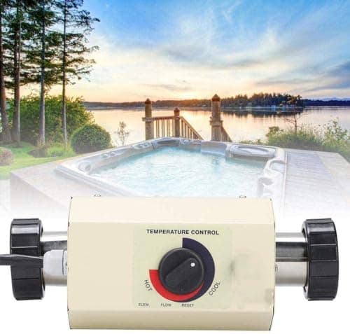 3KW 110V No Plug Swimming Pool Heater Work With 0.75KW Circulating Pump For Up to 2000gallons 8/11 Foot Pools,Tank,Electric Water Heater Thermostat SPA Bath Heater,Needs Electrician 30A GFCI Breaker