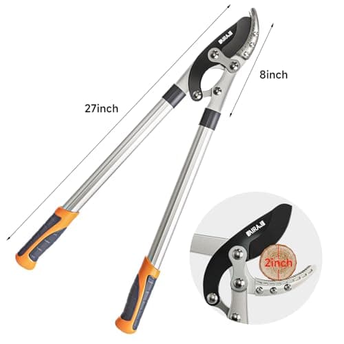 AIRAJ 27” Anvil Loppers for Tree Trimming Heavy Duty with Compound Action,Tree Branch Cutter with 2 Inch Cutting Capacity,Chops Thick Branches Ease,Garden Lopper Pruning Shears Heavy Duty,Tree Trimmer