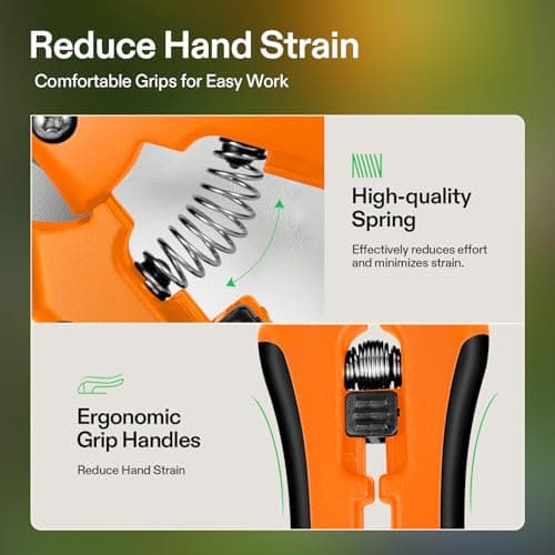 VIVOSUN 3-Pack 6.5 Inch Gardening Scissors Hand Pruner Pruning Shear with Straight Stainless Steel Blades Orange