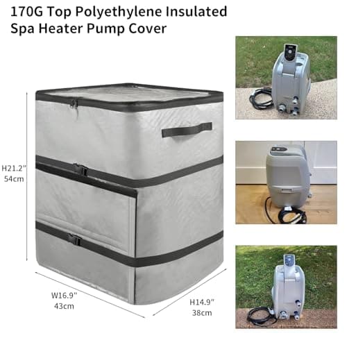 UCEDER Insulated Inflatable Hot Tub Spa Heater Pump Cover with Clear PVC Window, Energy-Saving and Eco-Friendly Insulation for Winter Freeze Protection