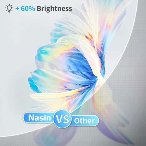 Nasin Mini Projector, 1080P Supported Portable Movie Projector, Home Theater and Outdoor Use, Compatible with IOS, Android, Tablet, Laptop, TV Stick, Type C, USB & HDMI, Bluetooth Proyector
