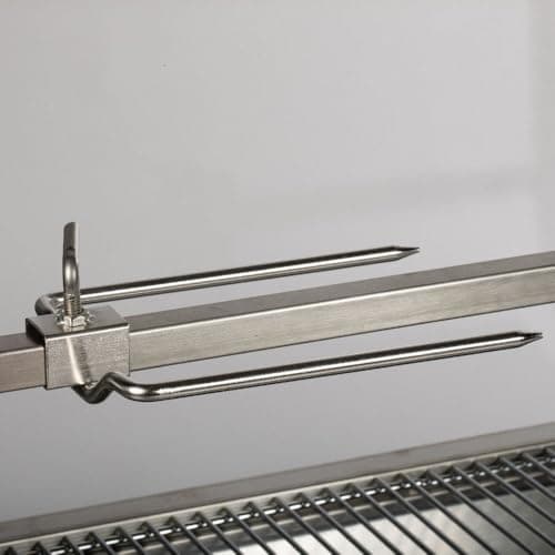 TITAN GREAT OUTDOORS Ash & Ember 13W Stainless Steel Rotisserie Grill, Rated 85 LB for Medium Game, 4 RPM Rotation Speed, Outdoor Grill with Dual Prong Spit Rod, Single Leg Bracket, and Spine Fork