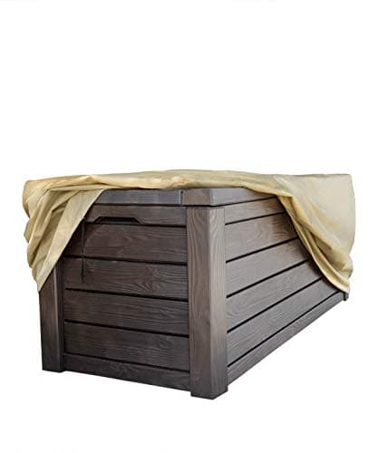 Sturdy Covers Deck Box Defender Cover - All-Season Outdoor Deck Box Cover (Black, Large)