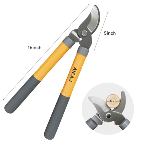 AIRAJ 16” Small Garden Loppers for Tree Trimming | Branch Cutter with 1.5” Cutting Capacity | Loppers for Gardening | Tree Pruner | Branch Trimmer | Mini Pruning Shears