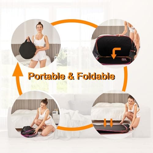 FIOCCO Portable Sauna Box, Portable Sauna for Home with 2.6L Steamer Generator, Remote Control, Portable Chair & Floor Mat, Full Body Personal Saunas Tent for Health, 9 Levels, Orange