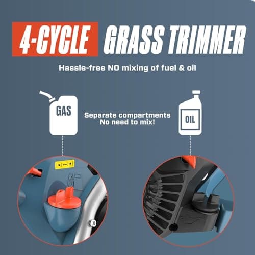 SENIX GTS4QL-M2 4QL 31.5 cc Full Crank Gas String Trimmer and Edger Lawn Tool with Straight Shaft, Front D-Handle, Bump Feed, 17.7 Inch Cutting Width
