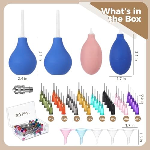 129 Pcs Pottery Tools, Ceramic Precision Tip Applicators, Pottery Slip Trailer Bottles with Needles, Filling Funnels, and Pins, Glaze Squeeze Bottle Tools, Clay Art Decorating Kit