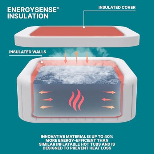 Bestway SaluSpa Bali Smart AirJet Inflatable Hot Tub Round Portable 4 to 6 Person Spa with 140 AirJets, App Control and EnergySense Cover, Grey Rattan