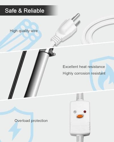 1500W 120V Titanium Heater Assembly with Sensor, for Bathtub Pool Water Tank Cattle Trough, Submersible Hot Tub Heater, Portable Electric Heater