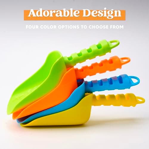 Sloosh Beach Sand Shovels for Kids - 4 Packs Shovels Colorful Scoops Travel Sand Toys for Toddlers Kids Outdoor Digging Play, Heavy Duty Plastic Garden Planting Shovels Spades Sets Sandbox Toys