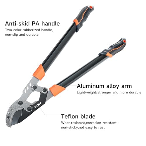 AIRAJ 27” Anvil Loppers for Tree Trimming Heavy Duty with Compound Action | Tree Branch Cutter with 2 Inch Cutting Capacity | Chops Thick Branches Ease | Garden Lopper Pruning Shears Heavy Duty