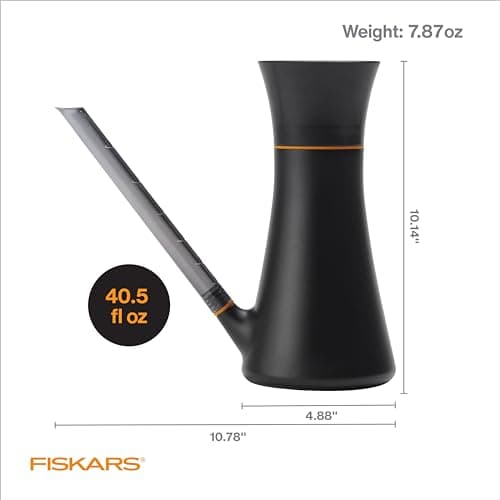 Fiskars Small Watering Can (40 oz) for Indoor Gardening, Water Can for Indoor Plants, Anti-Drip and Removable Nozzle, Made with Recycled Plastic