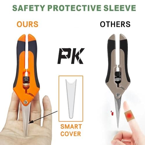 Hand Pruner， Pruning Shear，Garden clippers, snip scissors, ratchet pruning shears, work 3 times easier, gardening tools, sharp garden scissors, arthritis weak hand snips (Orange)