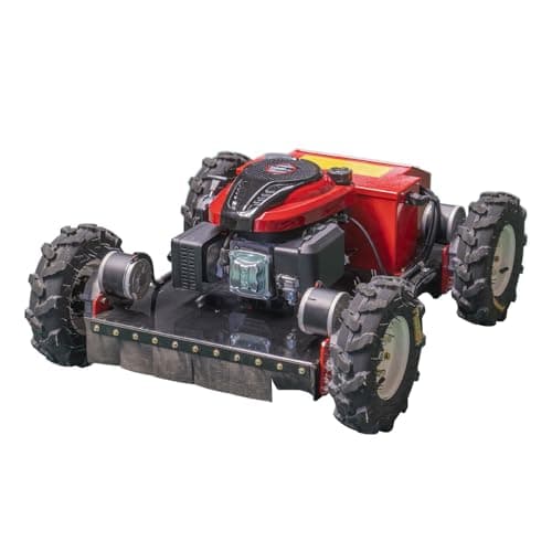 Remote Mower, Remote Control Lawn Mower, Small Crawler Oil-Electric Hybrid Four-Wheel Drive Lawn Mowing and Weed Whacker, All Terrain Grass Cutter Yard Mower, 30° Climbing (SKD-196-EASY)