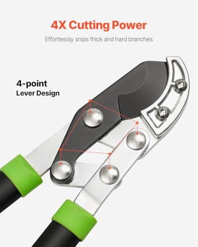 VEVOR Loppers for Tree Trimming, 32 inch Garden Anvil Trimmer with Compound Action, Sharp Steel Blade, Heavy Duty Tree Branch Cutter Up to 2 inch Dia Cut Capacity, Ergonomically Designed Handles