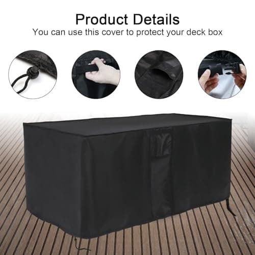 Outdoor Deck Storage Box Cover for 134 Gallon Deck Boxes,Waterproof Patio Storage Box Cover - 56 X 28 X 27 Inch