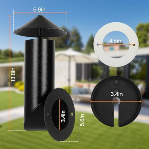 Enhanced Pellet Grill Smoke Stack Chimney Replacement For Pit Boss Traeger Camp Chef,Upgraded Stack Smoker Kits with Umbrella, Lid, Chimney Tube, Screws, Gaskets, Nuts and Felt Washer