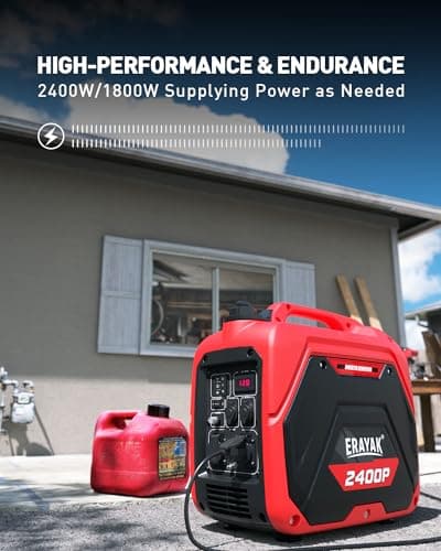 ERAYAK 2400W Portable Inverter Generator for Home Use, Super Quiet Small Generator for Camping Outdoor Emergency Power Backup, Gas Powered Engine, EPA Compliant