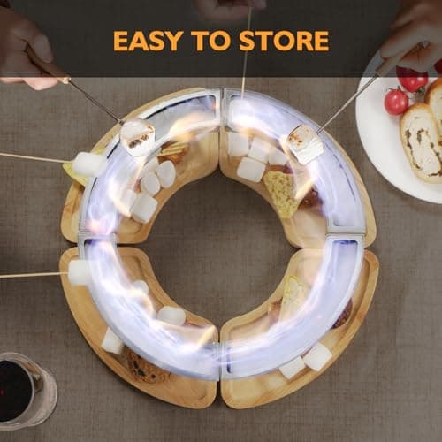 OGERY Tabletop Fire Pit - Ethanol Table Top Firepit for Indoor Outdoor Use, Portable Fire Place with DIY-Style Design to Place Biscuits Snacks for S'Mores - Perfect for Patio Home Decor Parties Gifts