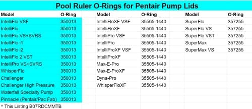 350013 Pentair Pump Lid O-Ring 2 Pack + Lubricant - IntelliFlo, WhisperFlo, more