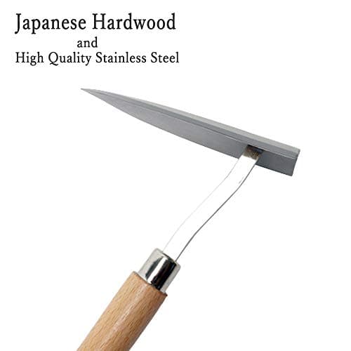 Japanese Garden Landscaping Triangle Hoe with Stainless Steel Blade & Wood Handle Made in Japan Traditional Craftsmanship