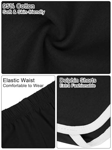URATOT 5 Packs Soft Comfy Booty Cotton Workout Pants Breathable Lounge Dolphin Shorts Cycling Hiking Pants for Women