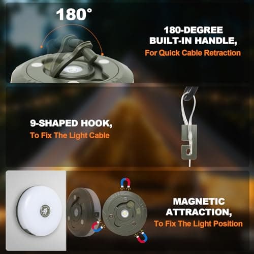 Camping String Lights 32.9FT/10 M, Rollable Camping String Lights, 8 in 1 Portable Rechargeable LED Fairy Lights, USB for Hiking Travel AWN Tent Yard Garden Decoration and Holiday Gift