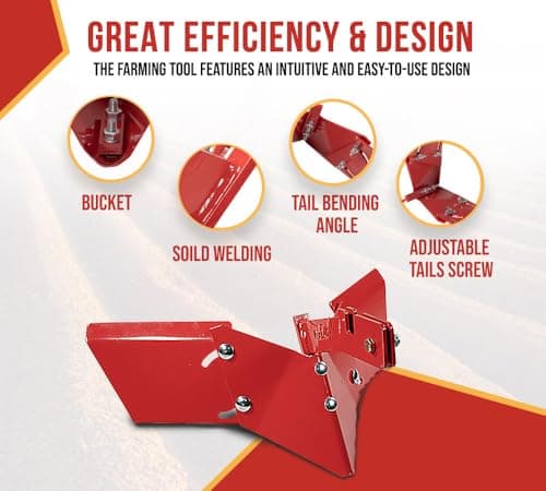 Mytee Products 15683 Hiller-Furrower Attachment for Rear Tine Tillers, Adjustable Wing, Three Kinds of Connection, Garden Tiller for Large and Small Areas of Land Cultivation & Clean Lands