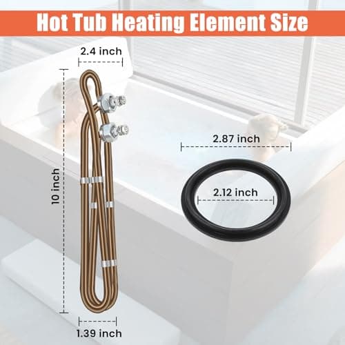 5.5kw 240v Titanium Hot Tub Heater Element for Balboa Spa Heater Element, Replacement Flo-Thru Universal Hot Tub Heater Element, Also for Spa Electric Heater Element Replacement (5.5kw)