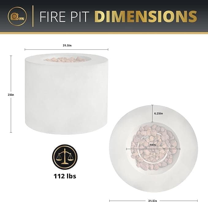 32" All in One Smokeless Fire Pit Table with Lid, Outdoor Round Patio Gas Fire Pit, 50,000 BTUs,Alloy Steel Finish,Propane Fire Table with Lava Rocks&Weatherproof Cover,Complete Accessories