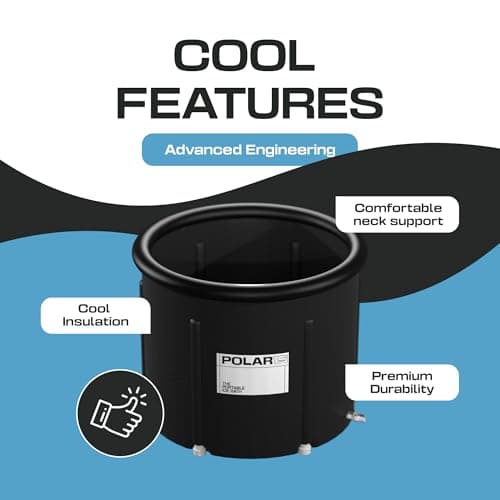 Premium Portable Ice Bath Tub for Athletes – 99-Gallon Cold Plunge Pool with Easy Drainage System – Durable PVC, Foam, and Nylon Layers – Tear-Resistant and Waterproof for Muscle Recovery