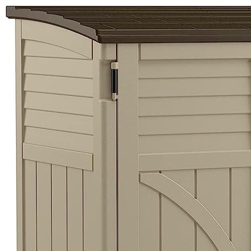 Suncast 34 Cu. Ft. Horizontal Shed for Outdoor Storage w/ Locking System, Sand/Slate