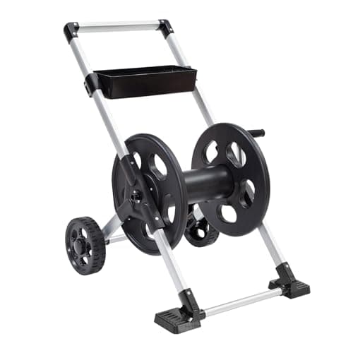 Liberty Garden 304 Explorer Two Wheel Hose Reel Cart, Aluminum, Holds 250-feet of 5/8" Hose