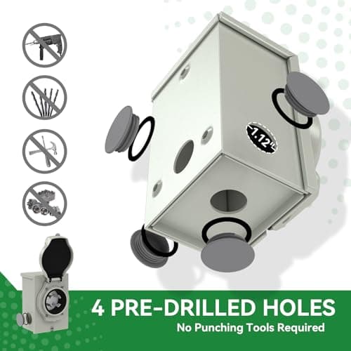 30 Amp Generator Cord 25FT and Power Inlet Box, Pre-Drilled 30 Amp Generator Inlet Box with Cord, NEMA L14-30P to L14-30R Generator Cord Waterproof Combo Kit, ETL Listed