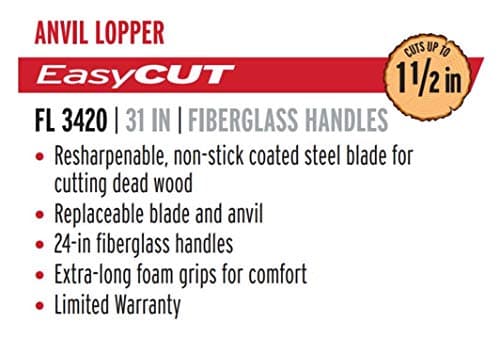Corona Compound Action Anvil Lopper, 32 Inch, FL 3420, Red
