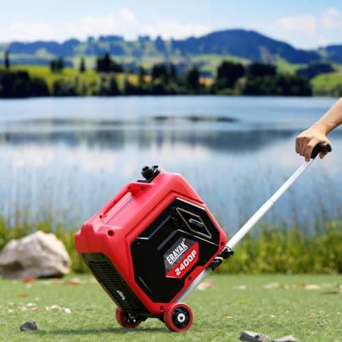 Erayak Wheel Kit For Portable Generators with Extending Telescopic Handle, Never-Flat Tires, Portable Generators Accessories