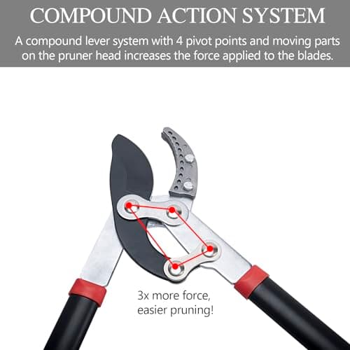 Loppers for Tree Trimming Heavy Duty 30 Inch Tree Branch Cutter Tree Trimmer With Compound Action Anvil Lopper With 2 Inch Cutting Capacity (1pcs)
