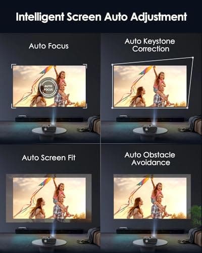 Daylight Projector 4K Ultra HD 1800 High ANSI Smart Home Theater with WiFi 6, Bluetooth, NFC, Streaming Apps, Bright Daytime Proyector, HDR10+, Auto Focus, HDMI 2.1 ARC USB for Movie Video Gaming CIVE