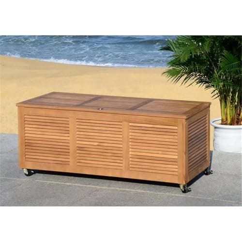 Safavieh PAT7038A Outdoor Collection Elina Teak 47.2" Cushion Deck Box