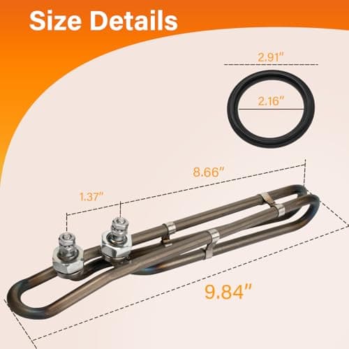 4KW 240V Universal Titanium Hot Tub Heating Element Replacement for Balboa Spa Heater Element, Flo-Thru Hot Tub Heater Element for Spa Electric Heaters and Swimming Pools