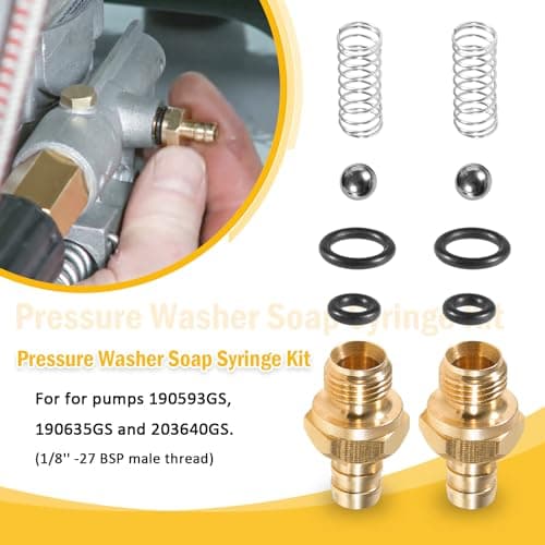 Pressure Washer Chemical Soap Injector Kit for Briggs and Stratton, Homelite, Ryobi and Husky Replaces 190593GS 190635GS and 203640GS (2 Set)
