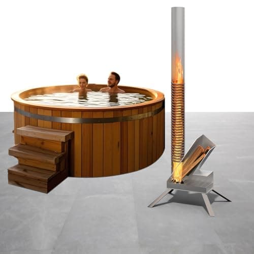 Outdoor Wood Burning Heater for Hot Tub, Portable Wood Fired Hot Tub Heaters,Titanium Coil Heat Exchanger Heating for Spas, Small Swiming Pools Wood Burning Stove