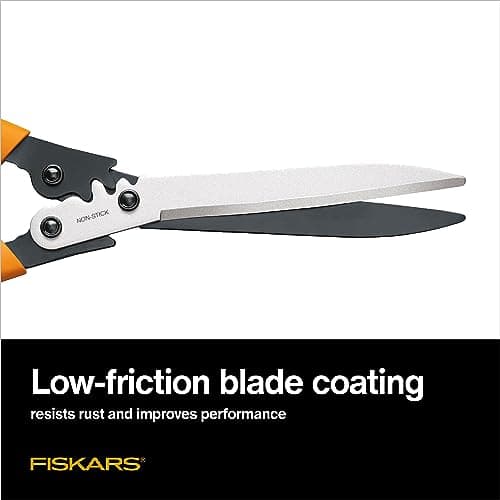Fiskars 23-Inch Power-Lever Hedge Shears, Self-Sharpening Precision-Ground Steel Blades, For Trimming/Shaping Hedges and Shrubs in Your Garden, Lawn and Yard Tools, Black/Orange