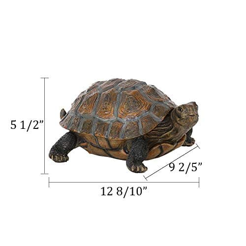 Danmu Polyresin Tortoise Statue, Outdoor Statue, Yard Decor for Home and Fairy Garden (L 12 9/10" x 9 2/5" x 5 1/2") 1 Pack