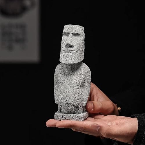 Easter Island Moai Statue - Stone Moai Figurine Decor for Home & Outdoor Garden - 3 (Large Size)